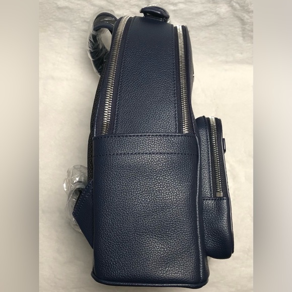 MCM NWT Navy Leather Floral Print Backpack w/Dust Bag - Picture 6 of 16